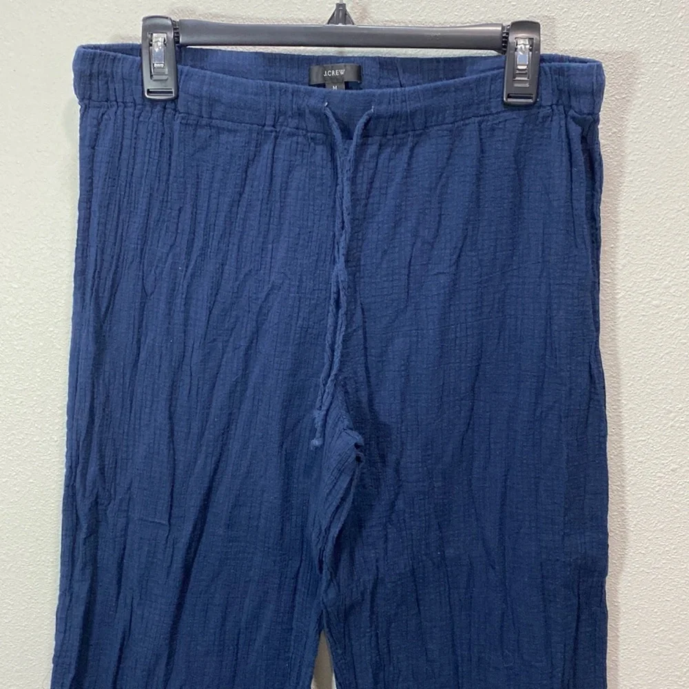 J Crew Drapey crinkle-cotton beach pant in navy J1905‎ - Picture 2 of 11